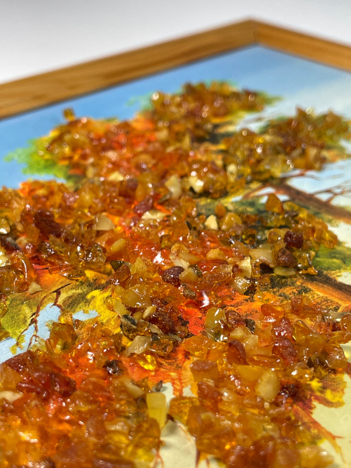 B-Ware | Bernsteinbild | Maritimes Wandbild mit Leuchtturm, Meer & Schiff