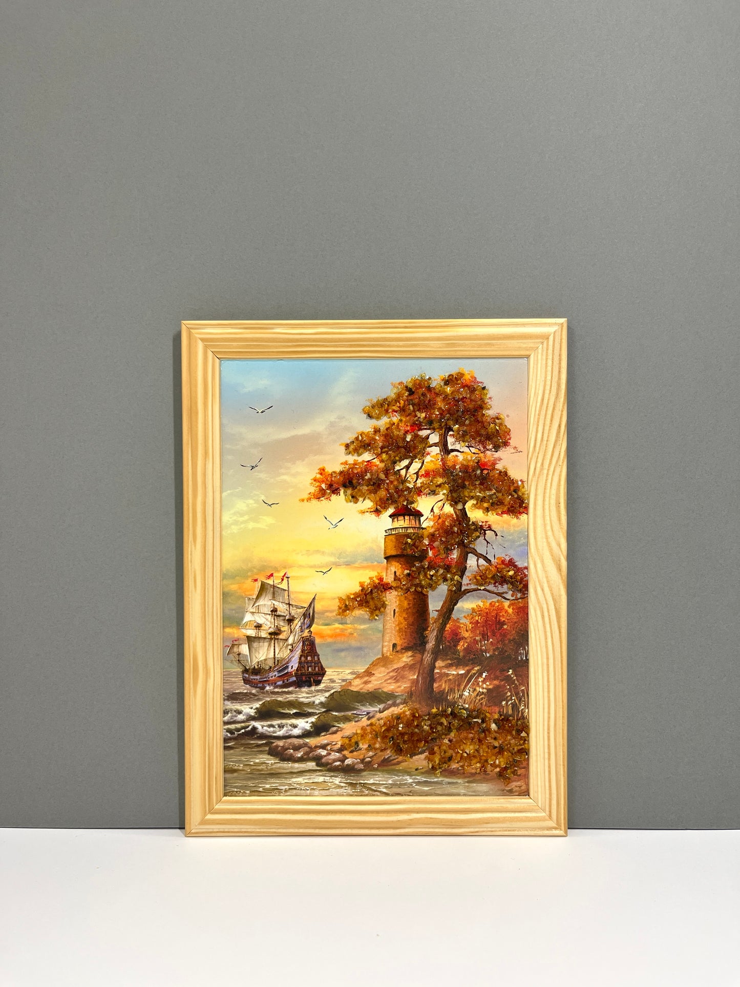 Bernsteinbild Gemälde Wandbild Mosaik Landschaftsbild