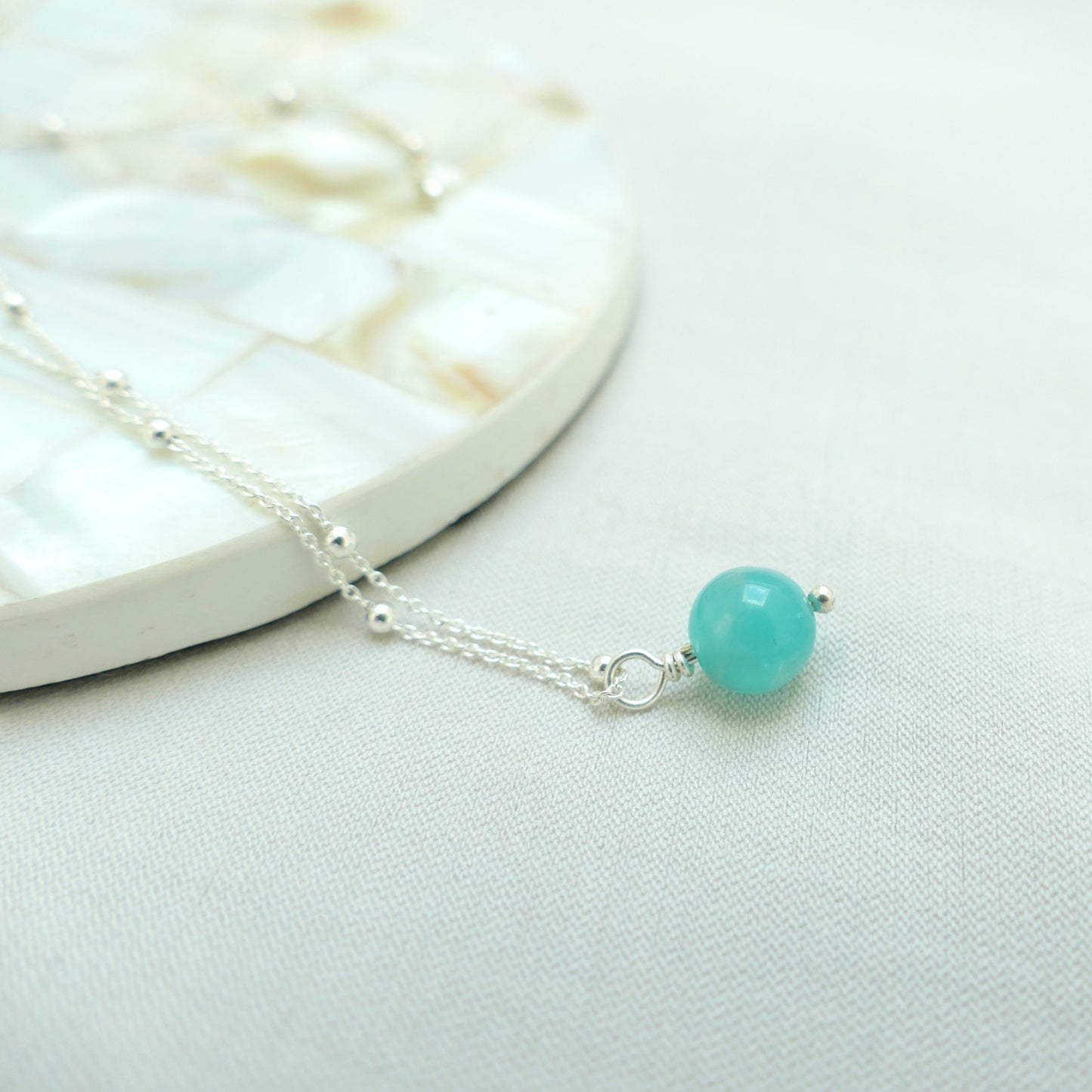 925 Silber Halskette mit Wechselanhänger | Naturstein Minimalistisch | Personalisierbar