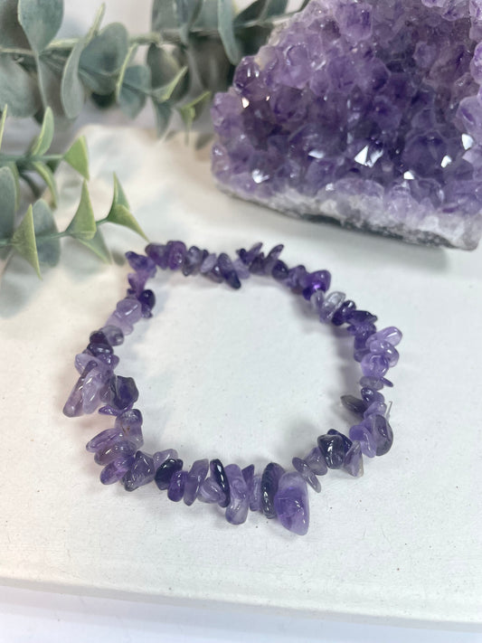 Amethyst Splitterarmband, Kristall Schmuck, Armband, Perlenarmband