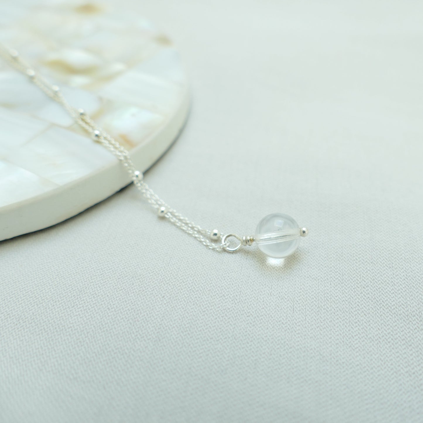 925 Silber Halskette mit Wechselanhänger | Naturstein Minimalistisch | Personalisierbar