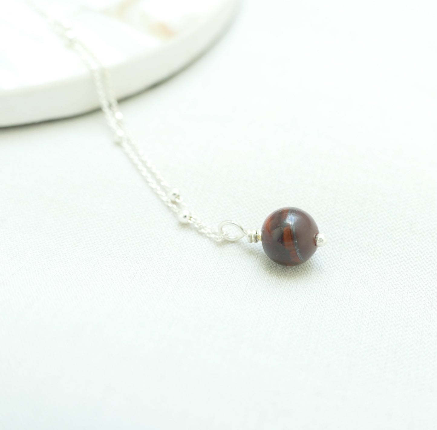 925 Silber Halskette mit Wechselanhänger | Naturstein Minimalistisch | Personalisierbar