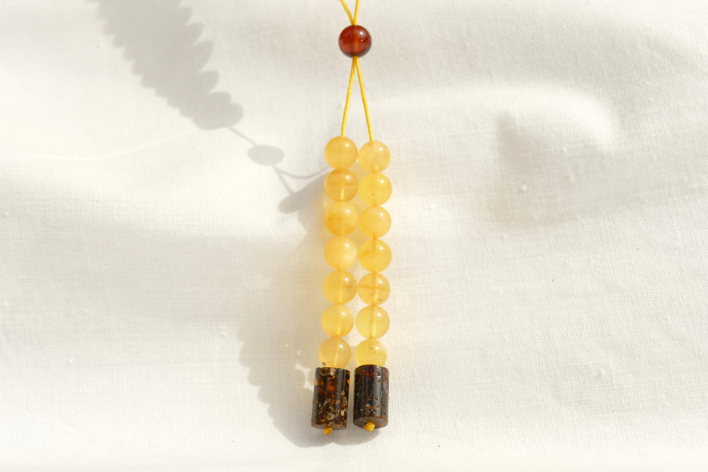 108 Perlen Mala Kette aus Bernstein – Buddhistische Meditationskette & Gebetskette für Yoga und Achtsamkeit