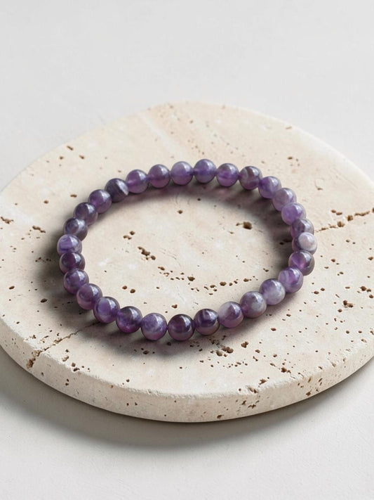 Elastisches Amethyst Edelstein Armband