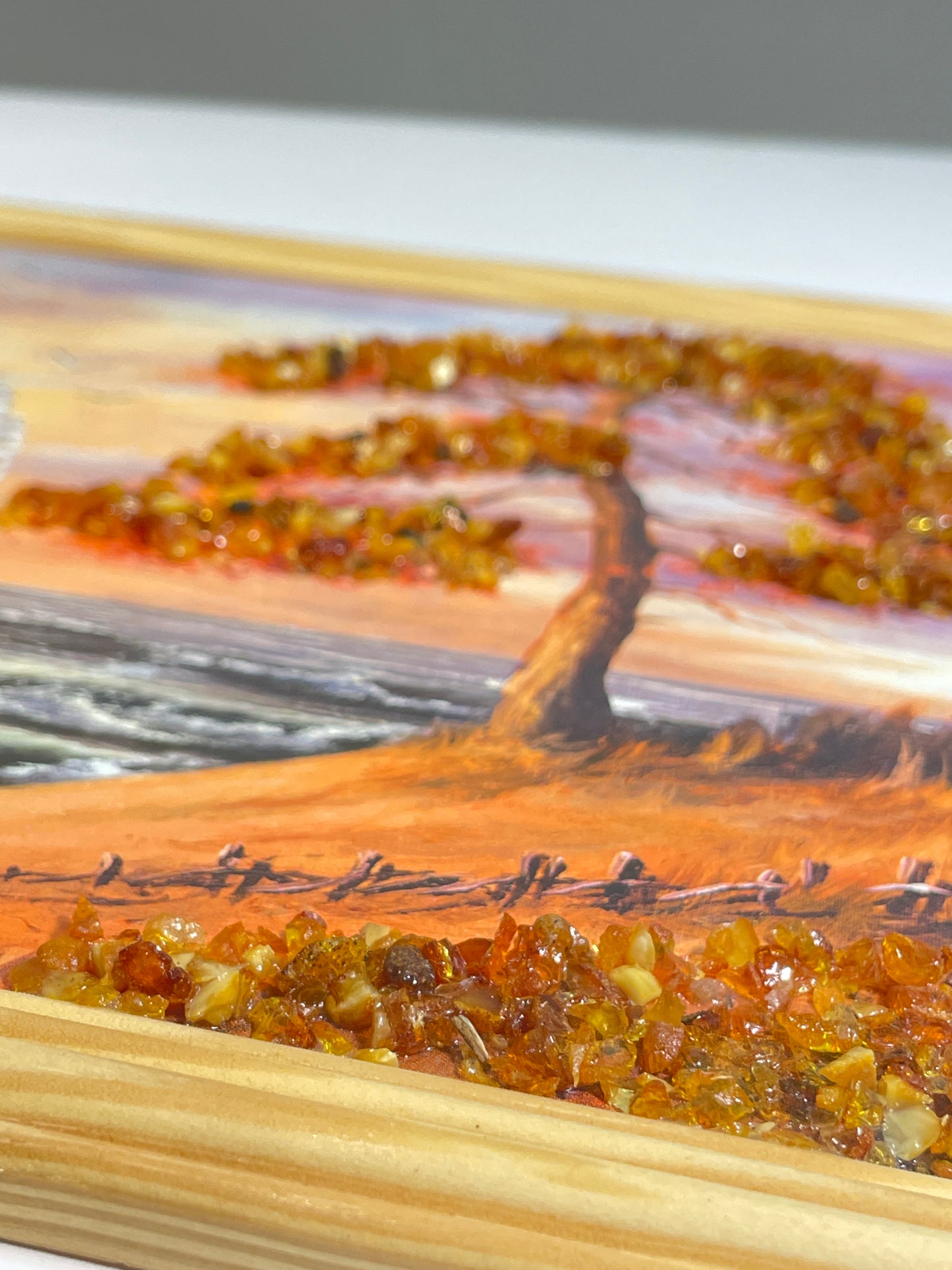 B-Ware | Maritimes Bernstein-Wandbild mit Booten, Schiffen und Küstenlandschaft