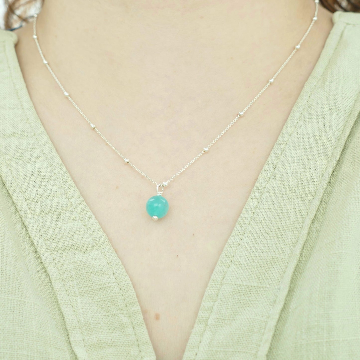 925 Silber Halskette mit Wechselanhänger | Naturstein Minimalistisch | Personalisierbar