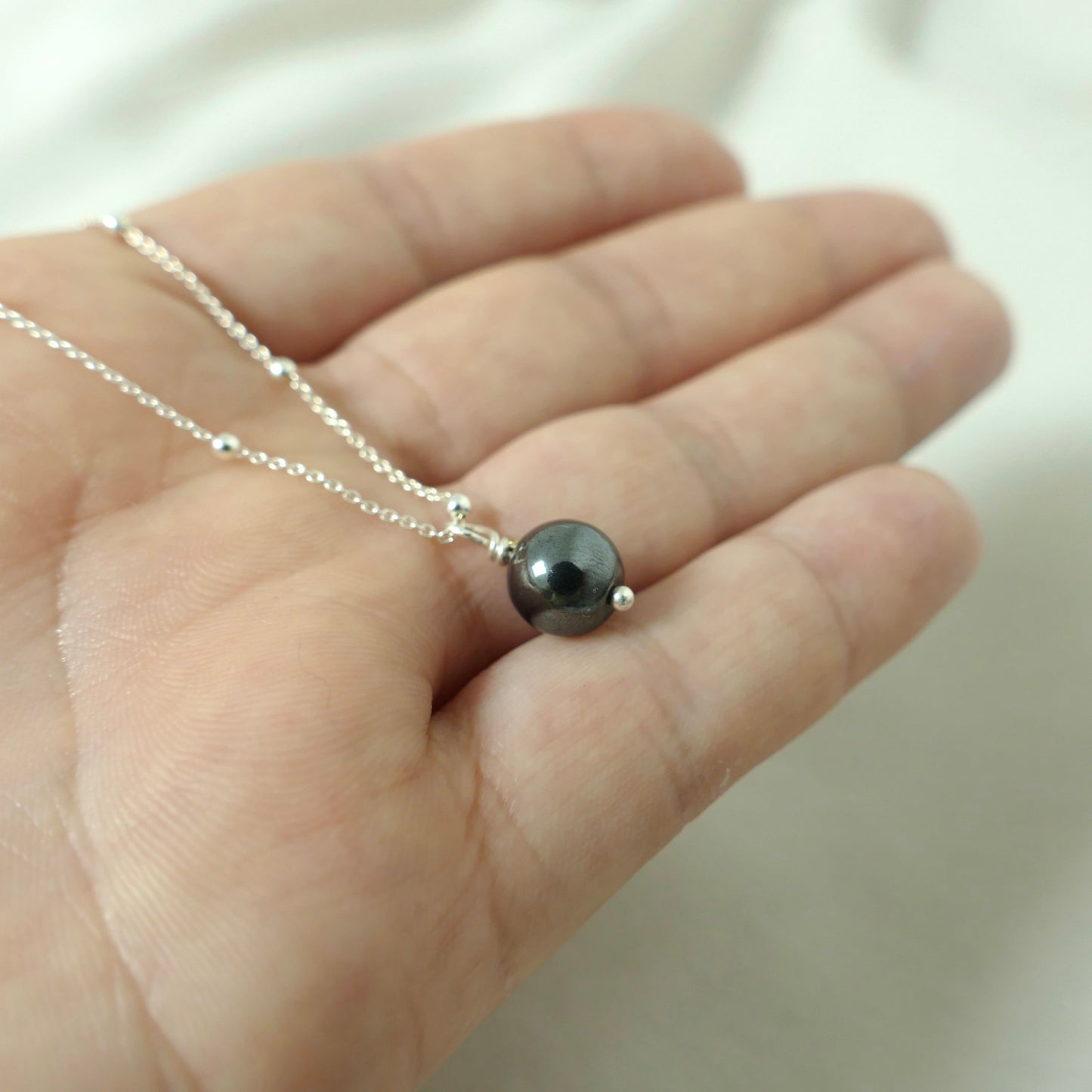 925 Silber Halskette mit Wechselanhänger | Naturstein Minimalistisch | Personalisierbar