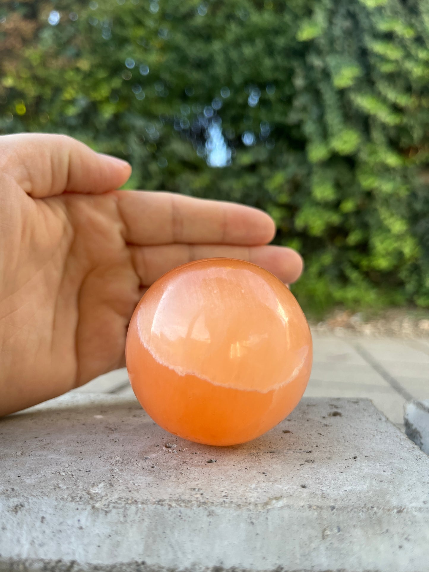 45-50mm Orange Selenit Kugel, Sphere