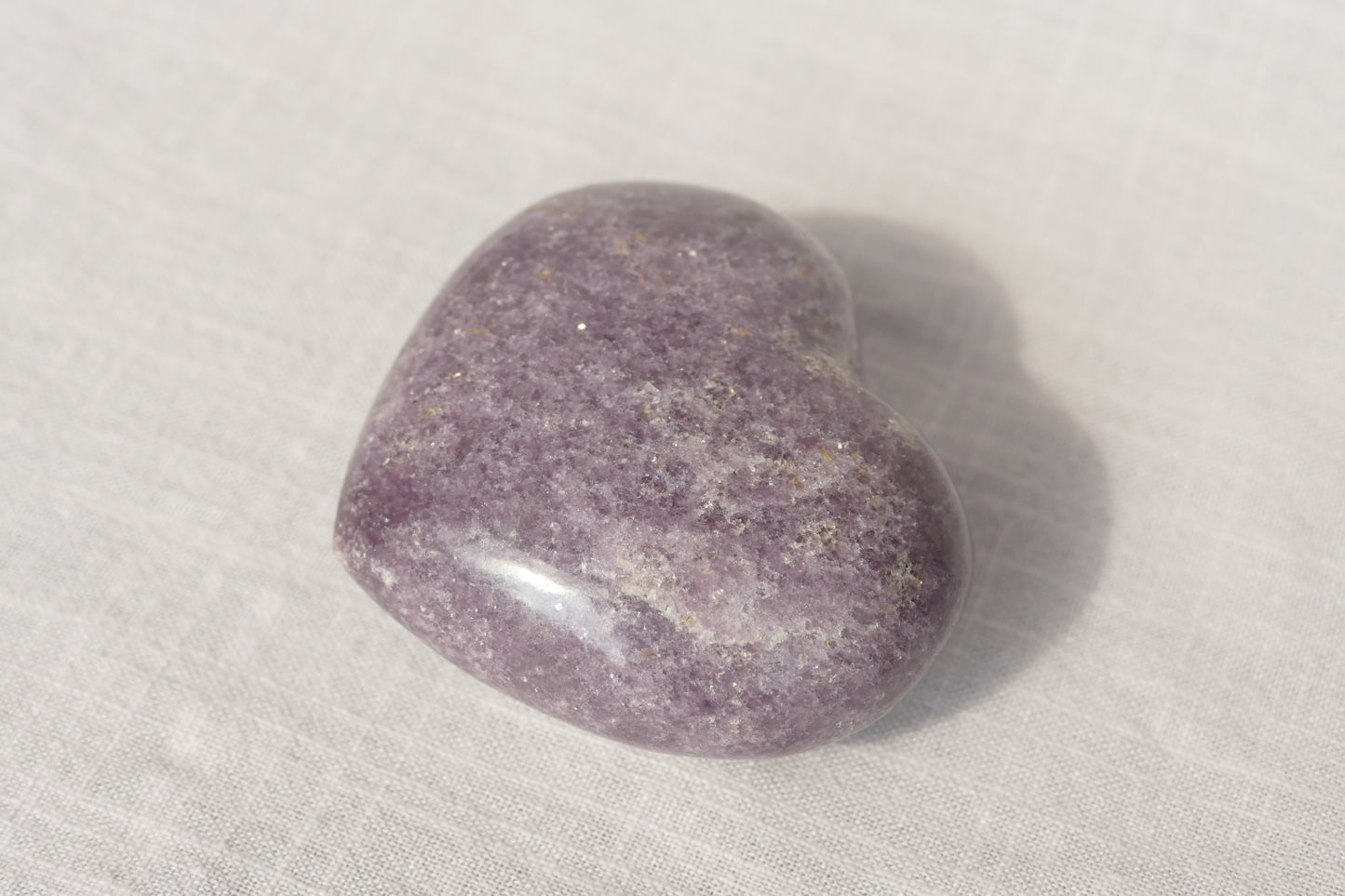 Lepidolit Herz Kristall, Lepidolite Taschenstein