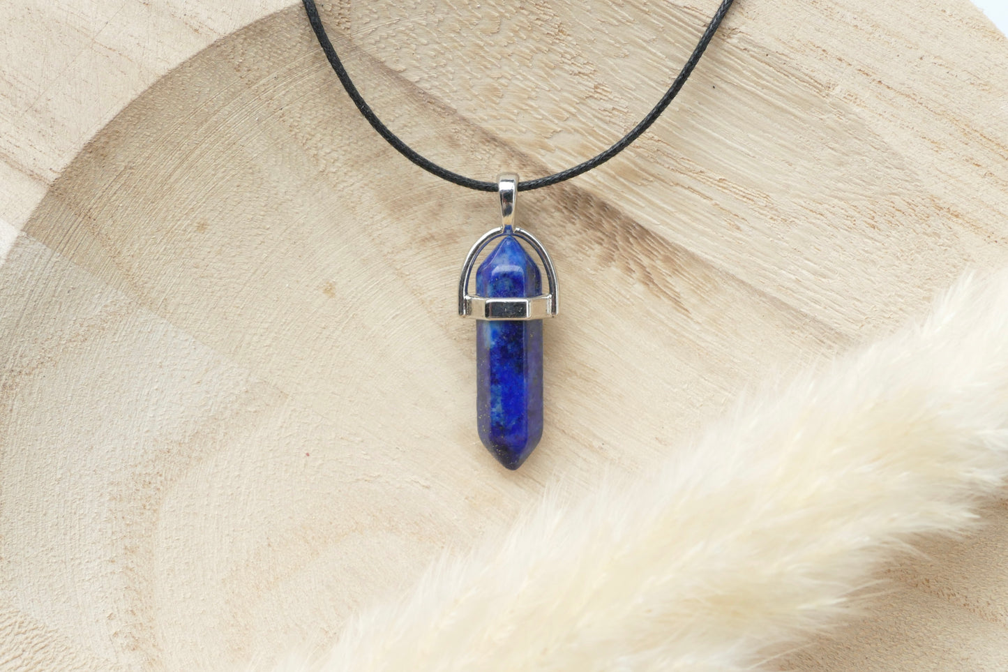 Rosenquarz, Amethyst, Tigerauge, grüner Quarz oder Lapislazuli Anhänger am Baumwollband