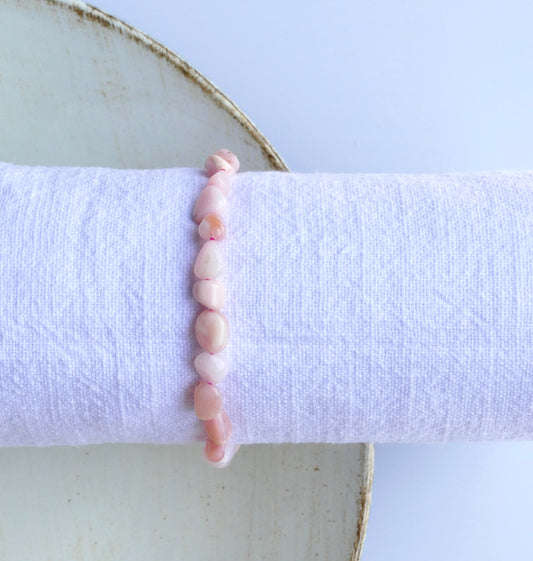 Armband mit Rosa Opal mini Edelstein Perlen