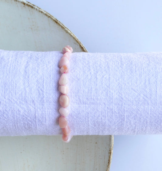 Armband mit Rosa Opal mini Edelstein Perlen